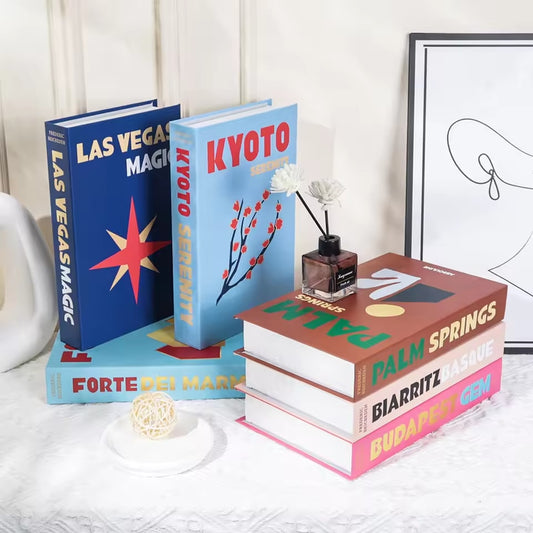 New Luxury Fake Books Home Decoration Accessories for Living Room Fashion Home Decor Prop Books Colorful Coffee Table Books